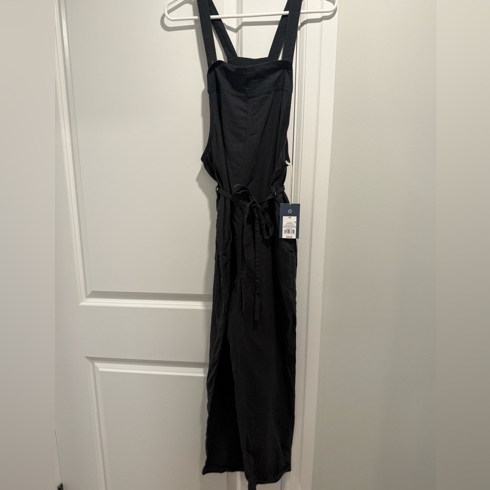 Universal Thread Linen Cropped Wide Leg Overalls NWT
